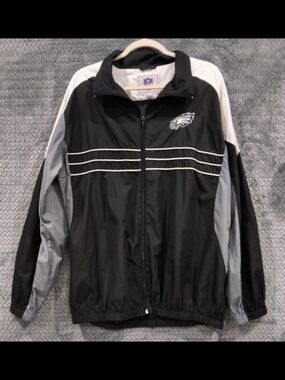 NFL Black and Gray Philadelphia Eagles Windbreaker Jacket